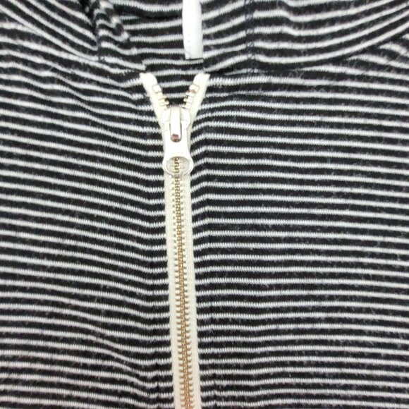 Old Navy Zip Hoodie Women's XXL Black White Striped Lightweight Long Sleeve - Picture 6 of 9
